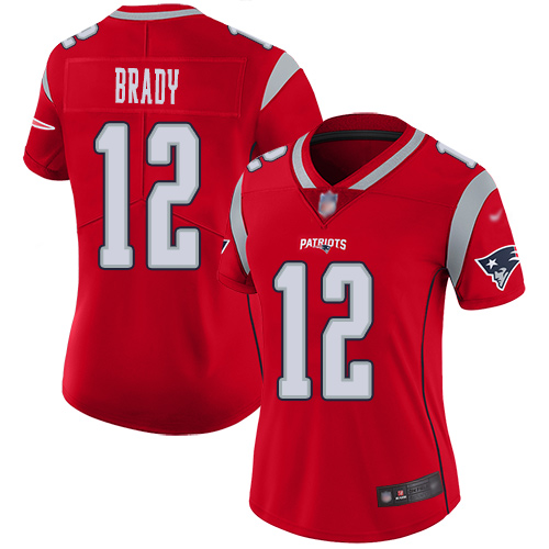 Patriots #12 Tom Brady Red Women's Stitched Football Limited Inverted Legend Jersey