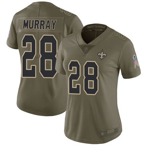 Nike Saints #28 Latavius Murray Olive Women's Stitched NFL Limited 2017 Salute to Service Jersey