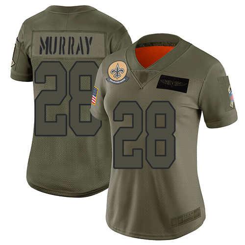 Saints #28 Latavius Murray Camo Women's Stitched Football Limited 2019 Salute to Service Jersey