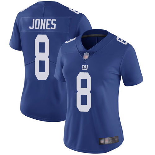 Giants #8 Daniel Jones Royal Blue Team Color Women's Stitched Football Vapor Untouchable Limited Jersey