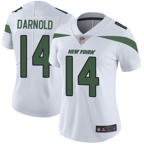 Nike Jets #14 Sam Darnold White Women's Stitched NFL Vapor Untouchable Limited Jersey