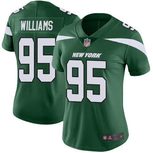 Nike Jets #95 Quinnen Williams Green Team Color Women's Stitched NFL Vapor Untouchable Limited Jersey