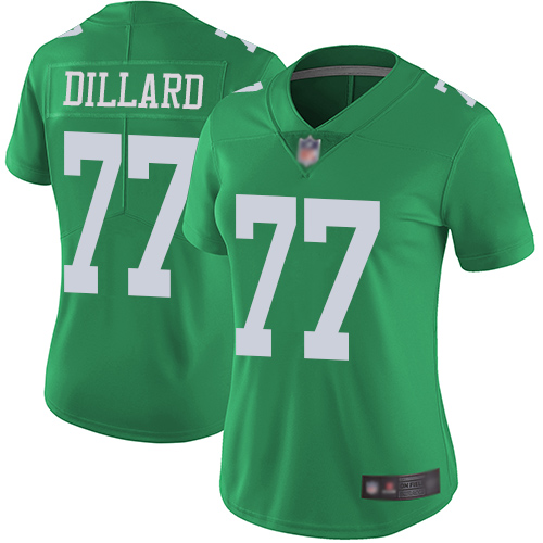 Eagles #77 Andre Dillard Green Women's Stitched Football Limited Rush Jersey