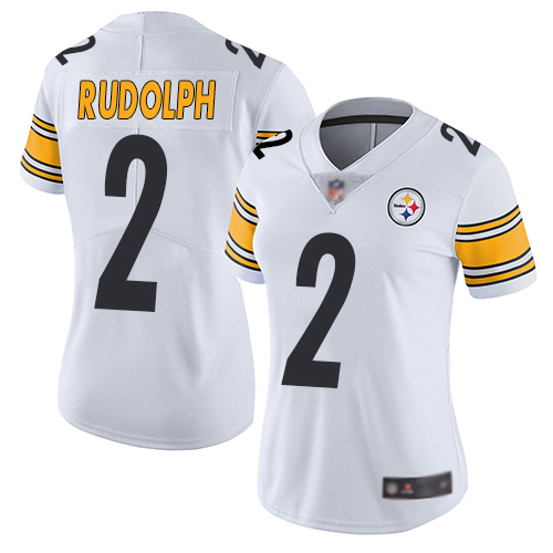Steelers #2 Mason Rudolph White Women's Stitched Football Vapor Untouchable Limited Jersey