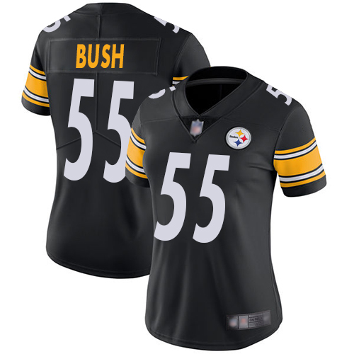 Nike Steelers #55 Devin Bush Black Team Color Women's Stitched NFL Vapor Untouchable Limited Jersey