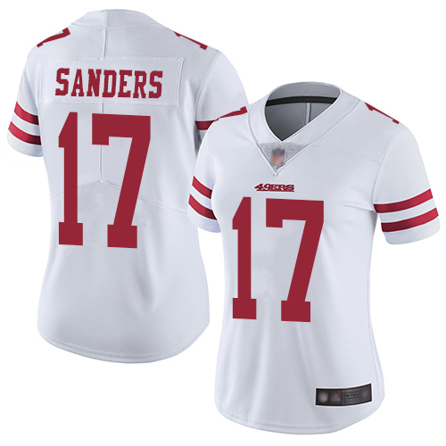 49ers #17 Emmanuel Sanders White Women's Stitched Football Vapor Untouchable Limited Jersey
