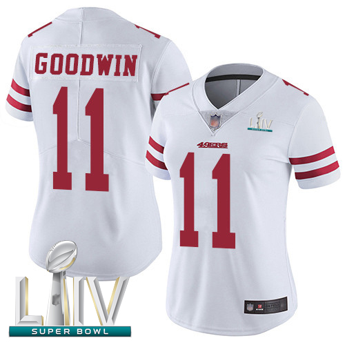 49ers #11 Marquise Goodwin White Super Bowl LIV Bound Women's Stitched Football Vapor Untouchable Limited Jersey