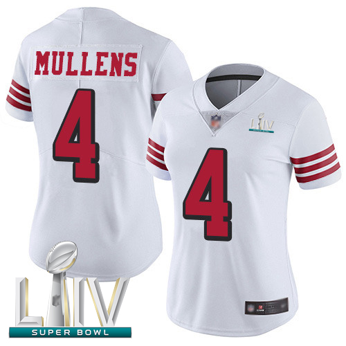 49ers #4 Nick Mullens White Rush Super Bowl LIV Bound Women's Stitched Football Vapor Untouchable Limited Jersey