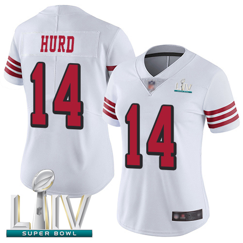 49ers #14 Jalen Hurd White Rush Super Bowl LIV Bound Women's Stitched Football Vapor Untouchable Limited Jersey