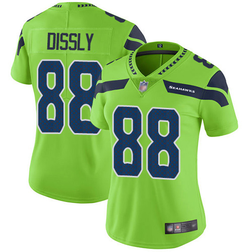 Seahawks #88 Will Dissly Green Women's Stitched Football Limited Rush Jersey