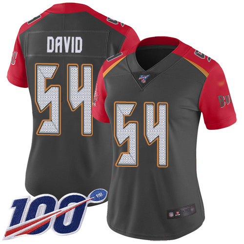 Buccaneers #54 Lavonte David Gray Women's Stitched Football Limited Inverted Legend 100th Season Jersey