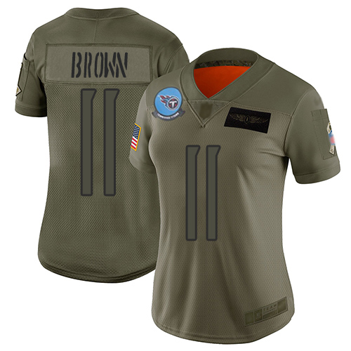 Titans #11 A.J. Brown Camo Women's Stitched Football Limited 2019 Salute to Service Jersey