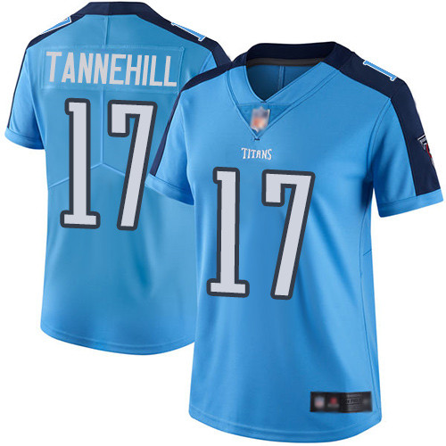 Titans #17 Ryan Tannehill Light Blue Women's Stitched Football Limited Rush Jersey
