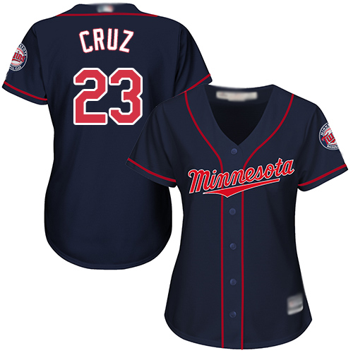 Twins #23 Nelson Cruz Navy Blue Alternate Women's Stitched Baseball Jersey