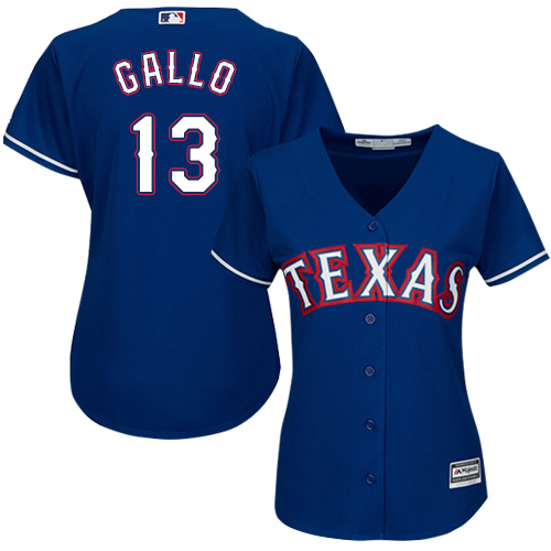 Rangers #13 Joey Gallo Blue Alternate Women's Stitched Baseball Jersey