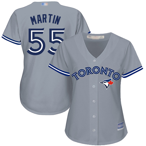 Blue Jays #55 Russell Martin Grey Road Women's Stitched Baseball Jersey