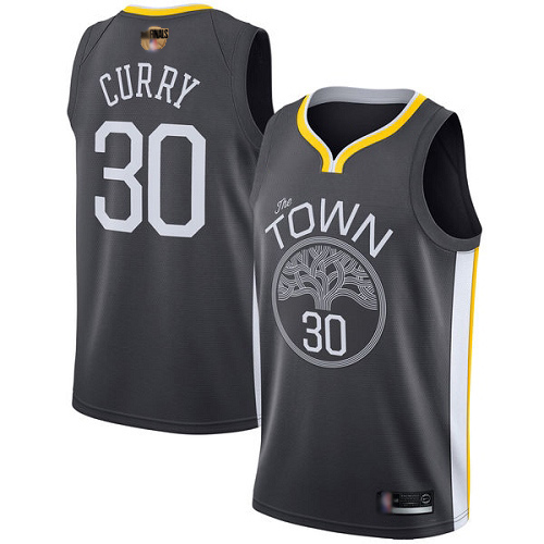 Warriors #30 Stephen Curry Black 2019 Finals Bound Women's Basketball Swingman Statement Edition Jersey