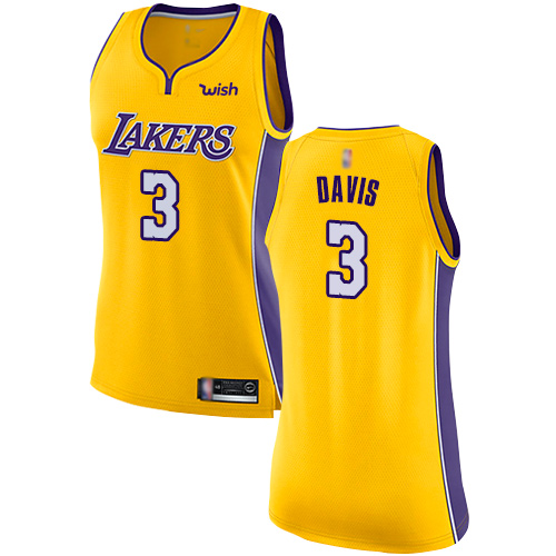 Lakers #3 Anthony Davis Gold Women's Basketball Swingman Icon Edition Jersey