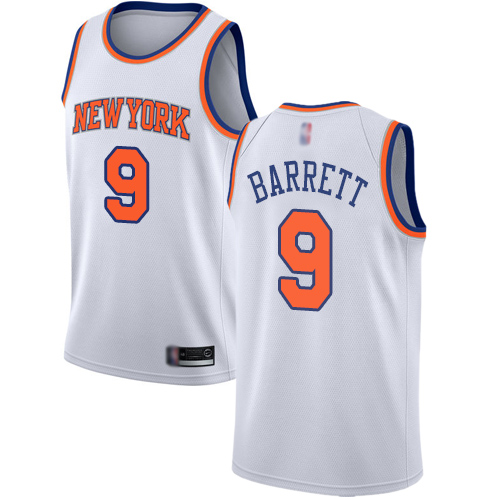 Knicks #9 R.J. Barrett White Women's Basketball Swingman Association Edition Jersey