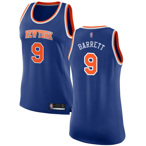 Knicks #9 R.J. Barrett Blue Women's Basketball Swingman Icon Edition Jersey