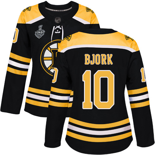 Bruins #10 Anders Bjork Black Home Authentic Stanley Cup Final Bound Women's Stitched Hockey Jersey