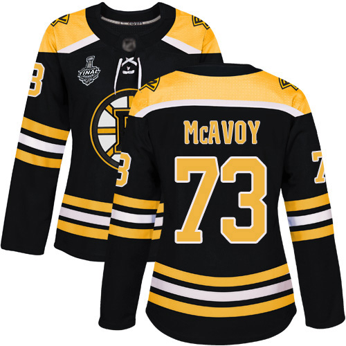Bruins #73 Charlie McAvoy Black Home Authentic Stanley Cup Final Bound Women's Stitched Hockey Jersey