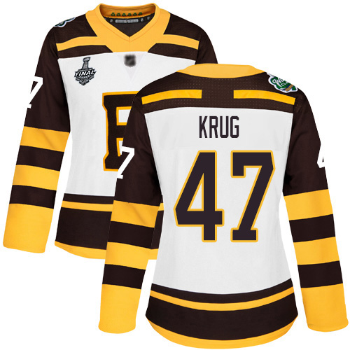 Bruins #47 Torey Krug White Authentic 2019 Winter Classic Stanley Cup Final Bound Women's Stitched Hockey Jersey