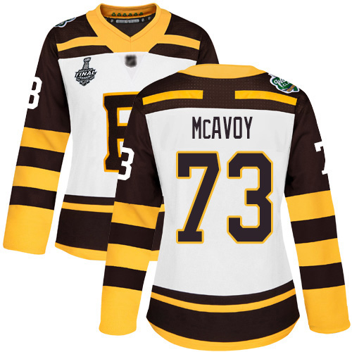 Bruins #73 Charlie McAvoy White Authentic 2019 Winter Classic Stanley Cup Final Bound Women's Stitched Hockey Jersey