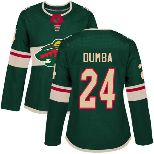 Wild #24 Matt Dumba Green Home Authentic Women's Stitched Hockey Jersey