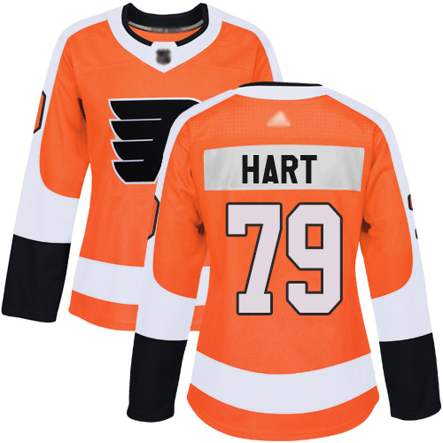 Adidas Flyers #79 Carter Hart Orange Home Authentic Women's Stitched NHL Jersey