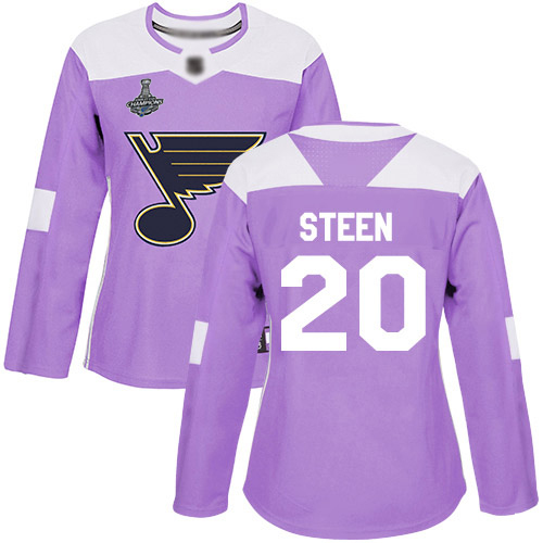 Blues #20 Alexander Steen Purple Authentic Fights Cancer Stanley Cup Final Bound Women's Stitched Hockey Jersey