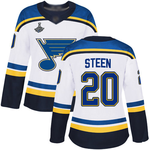 Blues #20 Alexander Steen White Road Authentic Stanley Cup Final Bound Women's Stitched Hockey Jersey