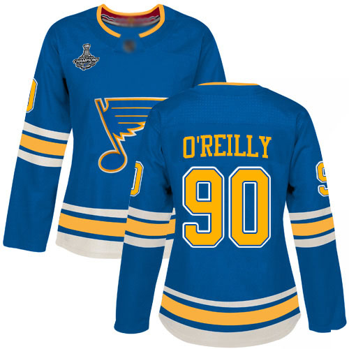 Blues #90 Ryan O'Reilly Blue Alternate Authentic Stanley Cup Final Bound Women's Stitched Hockey Jersey