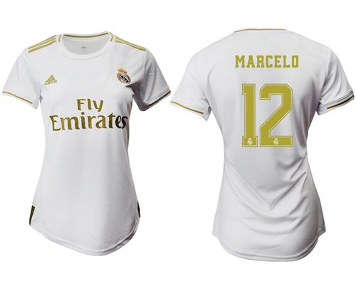 Women's Real Madrid #12 Marcelo Home Soccer Club Jersey