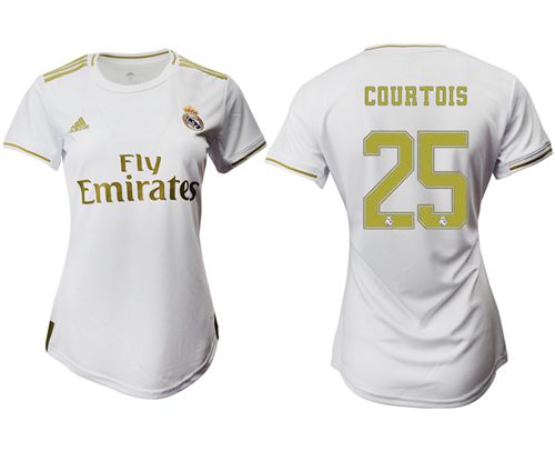 Women's Real Madrid #25 Courtois Home Soccer Club Jersey