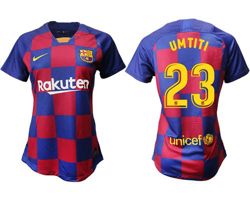 Women's Barcelona #23 Umtiti Home Soccer Club Jersey