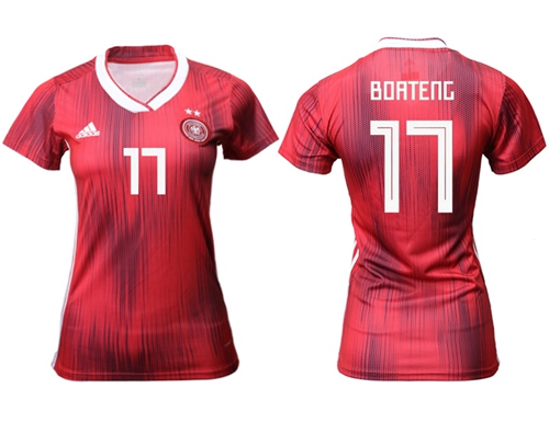 Women's Germany #17 Boateng Away Soccer Country Jersey