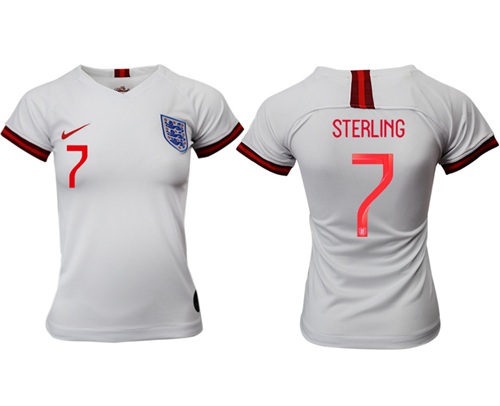 Women's England #7 Sterling Home Soccer Country Jersey