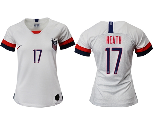 Women's USA #17 Heath Home Soccer Country Jersey