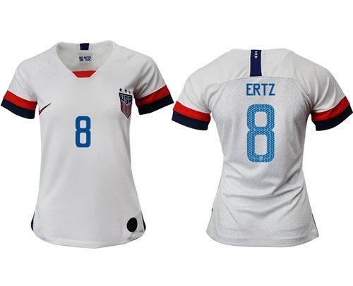 Women's USA #8 Ertz Home Soccer Country Jersey