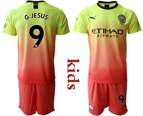 Manchester City #9 G.Jesus Away Kid Soccer Club Jersey