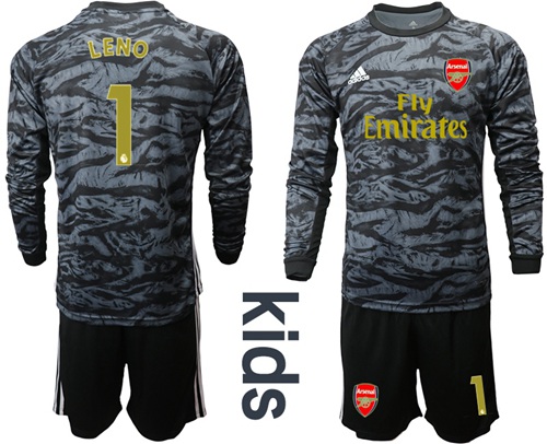 Arsenal #1 Leno Black Long Sleeves Kid Soccer Club Jersey