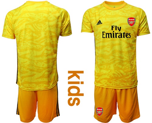 Arsenal Blank Yellow Goalkeeper Kid Soccer Club Jersey