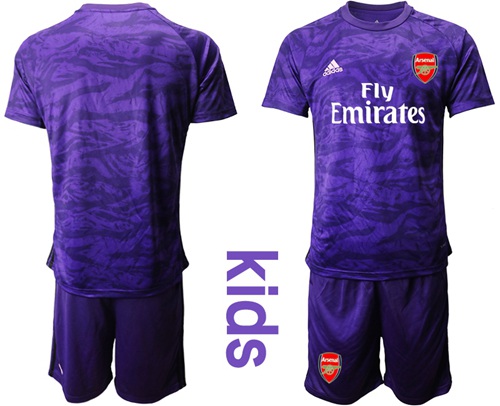 Arsenal Blank Purple Goalkeeper Kid Soccer Club Jersey