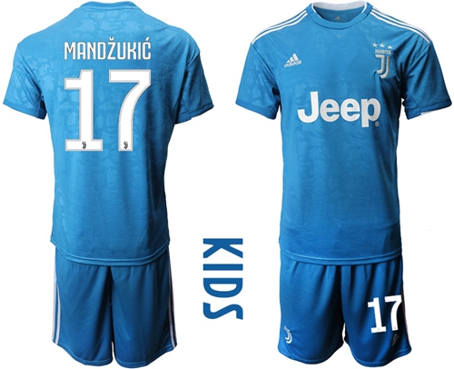 Juventus #17 Mandzukic Third Kid Soccer Club Jersey