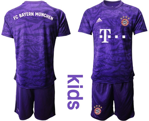 Bayern Munchen Blank Blue Goalkeeper Kid Soccer Club Jersey