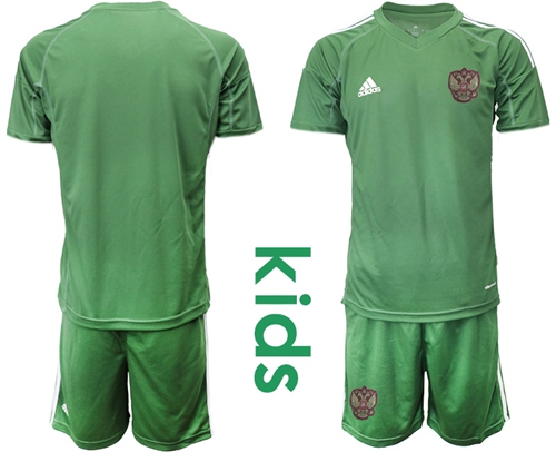 Russia Blank Green Goalkeeper Kid Soccer Country Jersey
