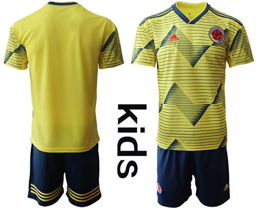 Colombia Blank Home Kid Soccer Country Jersey