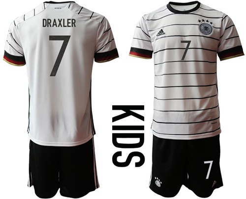 Germany #7 Draxler White Home Kid Soccer Country Jersey