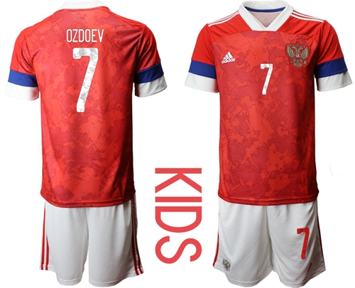 Russia #7 Ozdoev Home Kid Soccer Country Jersey